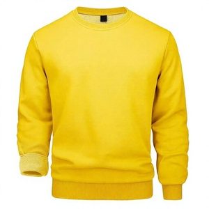 เสื้อสเวตเชิ้ตผู้ชายผ้าฝ้ายฟลีซ 100% สำหรับฤดูใบไม้ร่วง ขายส่ง OEM ส่งออก คุณภาพดีที่สุด รับทำโลโก้ แขนยาว สีพื้น แบบลำลอง มีซับใน - Product Image 1