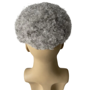 4mm Afro Kinky Curl Court Blanc Gris Topper 1b80 Indien Remy Cheveux Toupet pour Hommes Gris Cheveux Full Lace <span class=keywords><strong>Perruque</strong></span> - Product Image 3