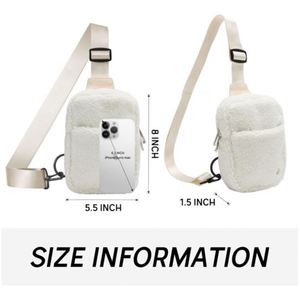 Nouveau sac bandoulière pour femme, sac de poitrine en polaire doux avec sangle réglable, idéal pour la course à pied et les voyages - Product Image 2