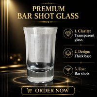 Verre à shot classique transparent de 40 ml, base épaisse, mini-gobelet pour cocktails et shooters de vodka, vente en gros pour bars, hôtels et fêtes