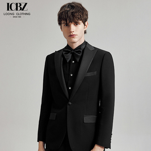 Costume de marié de smoking haut de gamme robe de mariée pour hommes costume bleu marine formel pour hommes costume deux pièces - Product Image 4