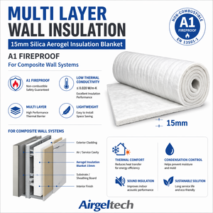 Isolation murale multicouche, 15 mm d'aérogel, ignifuge A1 pour systèmes muraux composites - Product Image 1