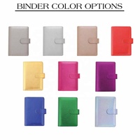 Hongbo Best Seller, classeur/agenda de luxe en cuir métallisé brillant A6, 10 couleurs, 6 anneaux dorés, économique, pour le bureau