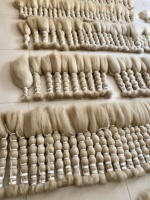 Extensions de cheveux 2026, 100% poils de queue de yak, couleur blanche naturelle, 24''-26''
