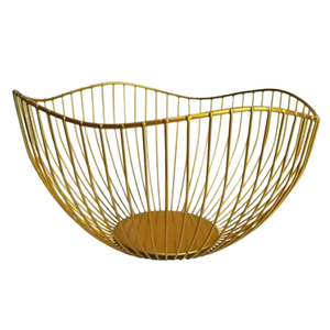 Cesta de comida de pan de alambre de Metal pulido dorado para panes, postres, cesta de pan hecha a medida con diseño personalizado - Product Image 1