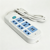 Stop Kontak Grosir Pabrik Anjehold 5 Outlet 2 USB Charger Desktop Multi Plug Soket Ekstensi Jarak Lebar untuk Rumah Kantor