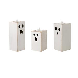 Centres de table maison fête Halloween décor rustique en bois chauffe-plat bougeoirs fantôme bois chauffe-plat <span class=keywords><strong>bougeoir</strong></span> ensemble - Product Image 5