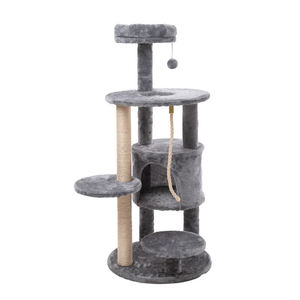 Eco-Friendly Interactive Multi-Level <b>Cat</b> Tree Sustainable Plush Wood Sisal Classic Simple Design 6 <b>Scratching</b> <b>Posts</b> Free Toys - Product Image 4