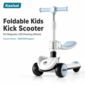 Patinete Infantil de Marca Privada OEM ODM, Patinete Plegable de 3 Ruedas para Niños, Color Personalizado, Ruedas LED para Exportación al Por Mayor - Product Image 1