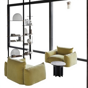 WISEMAX FURNITURE Poltrona da Terra Moderna Minimalista Europea, Divano <span class=keywords><strong>Rosa</strong></span> in Lana d'Agnello, Divani d'Accento per Villa - Product Image 2