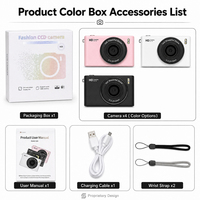 Fotocamera per Vlogging Flip 4K 64MP AF con Schermo IPS Rotante da 2.4 Pollici, Funzioni MP3, Giochi, Selfie, Timer e Data per Studenti e Creatori