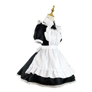 Maid Outfit Cosplay Costume Black White Dress Women Adult Party Uniform Long Sleeve With Hat And Apron - Product Image 3