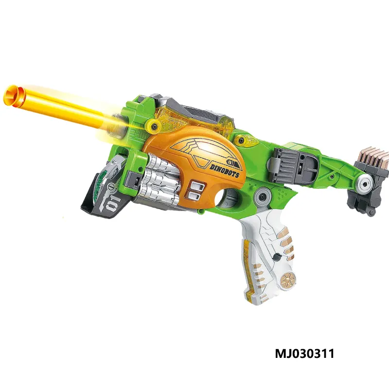 لعبة مسدس لعبة بتصميم ديناصور ذو طلقات لينة للأطفال من MJ TOYS