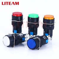 Vente en gros 16mm trou de montage carré/rond/rectangle bouton poussoir à tête haute bouton carré à verrouillage momentané avec lumière LED