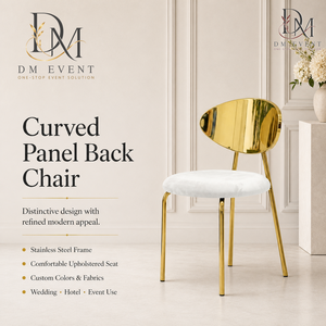Gold Oval Mirror Back Stainless Steel Event Chair with <b>White</b> <b>Cushion</b> for Wedding and Hotel Banquets Wholesale Seating - Product Image 2