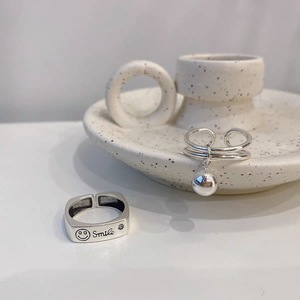 S925 Sterling Silver Smiley Face Round <b>Open</b> <b>Ring</b> For Women Index Finger Minimalist Fashion Jewelry Gift - Product Image 2