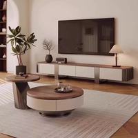Table basse ronde extensible moderne, sûre sans angles vifs, meubles de salon