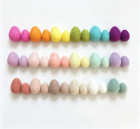 Œufs de Pâques en feutre de laine Macaron Morandi, œufs en feutre pastel doux pour la décoration de présentoirs à plusieurs niveaux de Pâques