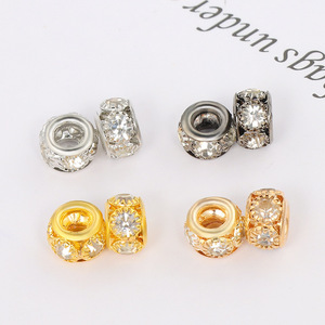 DIY 보석 금속 큰 구멍 구슬 모조 다이아몬드 중공 개스킷 비즈 <span class=keywords><strong>10mm</strong></span> - Product Image 3