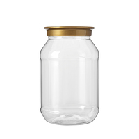 Bouteille de stockage alimentaire en plastique transparent de qualité alimentaire PET avec couvercle pivotant de marque pour le stockage de collations et de biscuits, conteneur de stockage personnalisé en relief