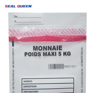 Seal Queen Recycle Plastique Numéro de série Code à barres Reçu Inviolable Preuve Banque Argent Coin Dépôt Charge Sacs Sécurité Cash Bag - Product Image 2