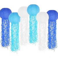 Lanternes en papier en forme de méduse sirène pour le Nouvel An chinois, Thanksgiving, la remise des diplômes, les décorations de fête marine, les lanternes suspendues pour anniversaire
