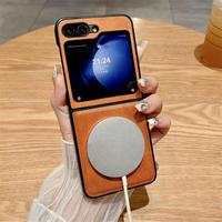 Produits tendance pour Samsung Galaxy Z Flip 6 Z Flip 5/4/3 étui de téléphone magnétique pliant en cuir