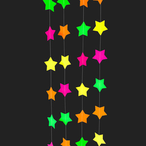 DAMAI <b>Star</b> Paper Garland Neon Streamer Black <b>Light</b> Decoration for Dark Glow Reactive Party Favors Supply Wedding Birthday Banner - Product Image 5