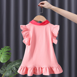 Child Star Circle Girls Summer Dress Cap Sleeve Breathable Polo Style Princess Dress For Kids - Product Image 2