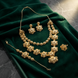 Juego de Joyería Turca al por Mayor, Chapado en Oro de 14K, 18K y 24K, Estilo Dubái, Diseño Turco, Joyería Tradicional, Joyería de Moda - Product Image 1