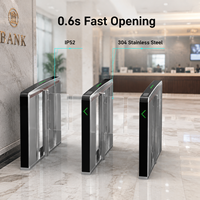 Puerta de Apertura Rápida de 0.6s, IP52, Acero Inoxidable 304, Lector de Tarjetas de Control de Acceso, Reconocimiento Facial, Precio al por Mayor para Filiales Bancarias