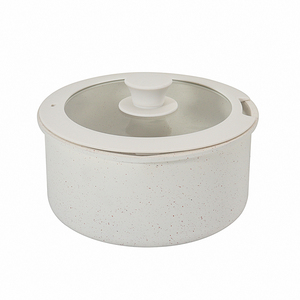 Antiadhésif Aluminium Crème Marbre Poignée Amovible Batterie De Cuisine Batterie De Cuisine À Domicile Batterie De Cuisine Four Sûr Ensemble De Cuisson - Product Image 4