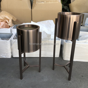 Hot Bán New Bắc Âu Phong Cách Giá Rẻ Vàng Nhà Máy Trong Nhà Nồi Sắt Kim Loại Vườn Cao Nhà Máy Chậu Hoa Đứng Cho Trang Trí Nội Thất - Product Image 6