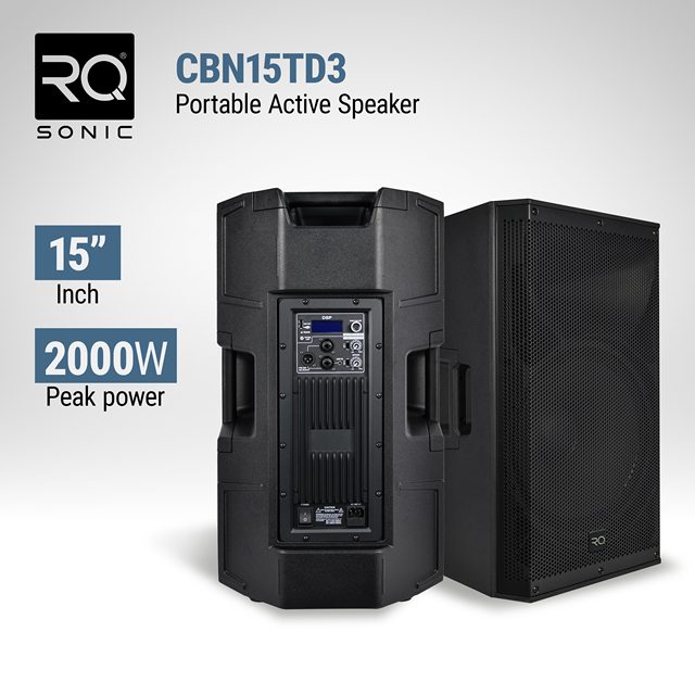 RQSONIC CBN15TD3 1000W Audio Active Speakers Professional Sound System Stage Plastic 15-inch Powered Speaker with DSP