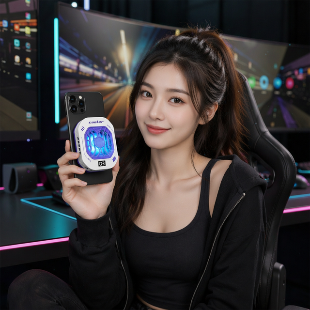 Smartphone Cooling Clip Fan Radiator Phone Holder ABS Manual Clip for Live Streaming Gaming
