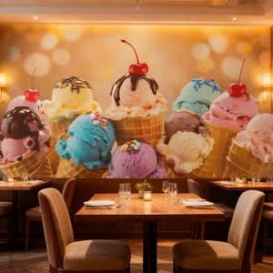 Moderno Mural <span class=keywords><strong>de</strong></span> Pared 3D con <span class=keywords><strong>Diseño</strong></span> <span class=keywords><strong>de</strong></span> Helados, Mural Fotográfico <span class=keywords><strong>de</strong></span> Helados Coloridos <span class=keywords><strong>de</strong></span> Verano - Product Image 3