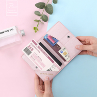 Organisateur de documents de voyage personnalisé par sublimation, portefeuille transparent, couverture de passeport en cuir, ensemble d'étiquettes de bagages pratiques