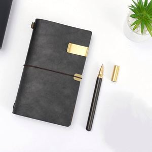 A6 Mahogany Pen Set Hand Ledger 2-Piece <b>Notebook</b> Gift Box Strap Travel <b>Diary</b> Emboss Logo Graduation Christmas Back School - Product Image 6