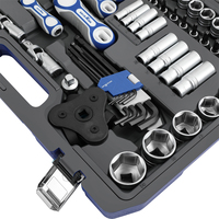 GOODKING Ensemble d'outils mécaniques de 121 pièces, kit d'outils à main avec matériau CRV, boîte en métal robuste à 3 tiroirs pour la réparation automobile, modèle 11211