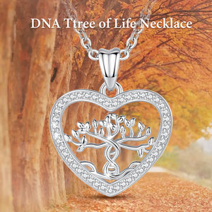 Collier pendentif en argent Sterling 925, pendentif famille, cœur en zircon cubique, <span class=keywords><strong>arbre</strong></span> de vie, bijoux - Product Image 4
