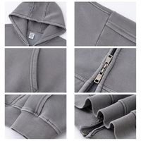 Sweat à capuche zippé lavé, fermeture éclair bidirectionnelle, effet vieilli délavé, coupe oversize, unisexe, en polaire, style streetwear Y2K, vente en gros