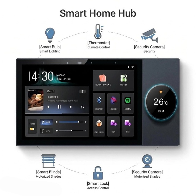 Smart Home Electric Control Panel with App & Voice Control Plastic & PC Material WiFi Enabled
