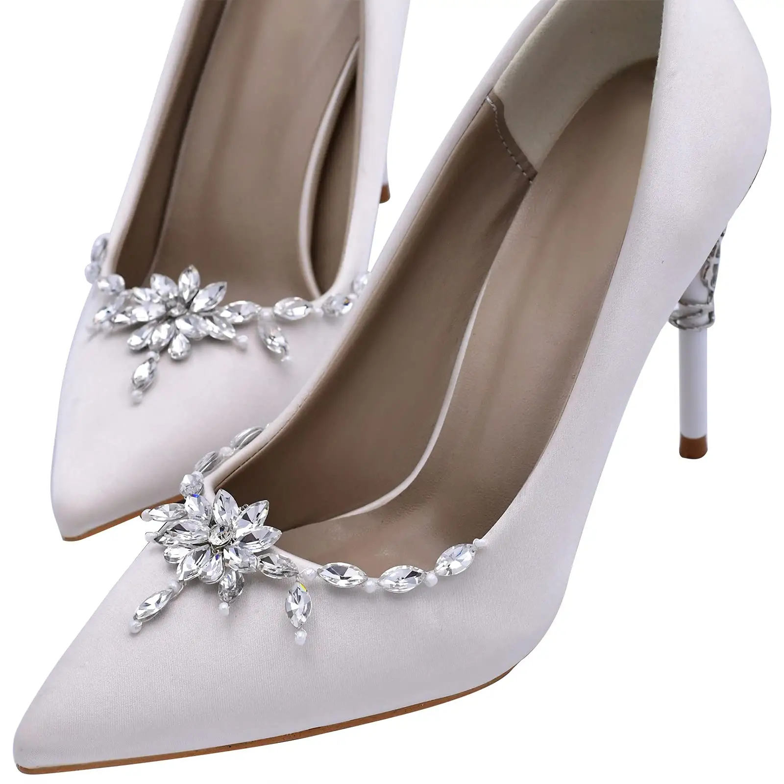 2 pcs स्फटिक जूता क्लिप के लिए पंप्स शादी, दुल्हन जूता Buckles के लिए क्लिप महिलाओं और लड़की ZA014