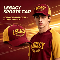 Gorra de Béisbol Bicolor Marrón y Dorado con Bordado 3D, Paneles Laterales Perforados y Transpirables, Decoración con Cuerda, para Hombre, Estilo Deportivo y Urbano