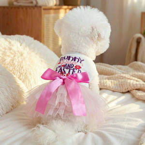 JXANRY Gonna Comoda in Poliestere per Cani e Gatti Primavera Estate - Vestito Pasquale Coniglietto e Coniglio Viola - Product Image 1