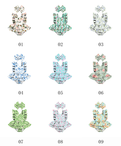 Ropa barata para bebé niña, pelele con volantes y tirantes para recién nacida, pelele con pequeñas flores azules, ropa de verano al por mayor - Product Image 6