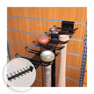 Sport Store Slatwall Metal Store Display Stand for 12 <b>Bats</b>- Powder Coated Vertical Design with Easy Assembly - Product Image 1