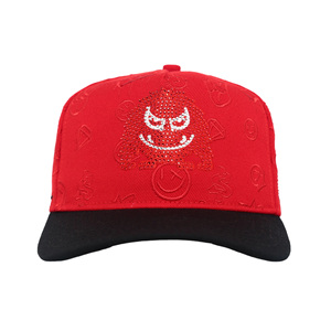 Casquette Snapback Tcap Chine 5 panneaux légèrement à visière, personnalisable avec strass et broderie - Product Image 2