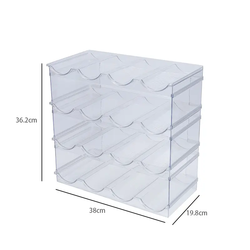 Atacado Personalizado Plástico Free-Standing Wine Rack Storage Organizer para bancadas Cozinha Water Bottle Organizations