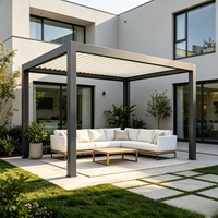 Pergola électrique de haute qualité avec stores enrouleurs, en aluminium, imperméable, facile à installer, idéale pour les espaces de vie extérieurs.